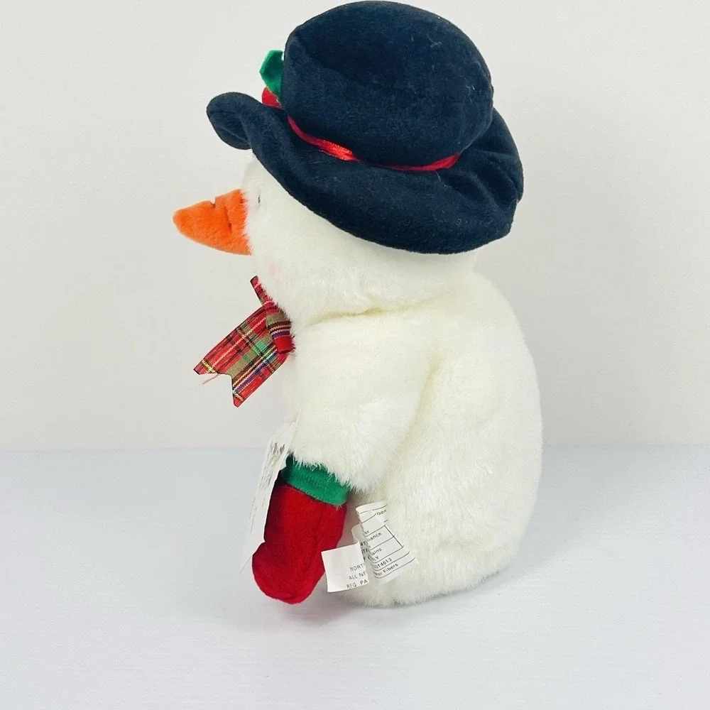 Vtg‎ 1998 Mr. Mitts Snowman Christmas Tree Topper Plush Stuffed Top Hat w/ Tags